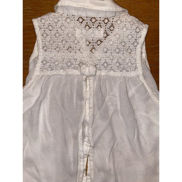 Sleeveless White Lace Button-Down Girls Top By Abercrombie - Picture 5 of 6